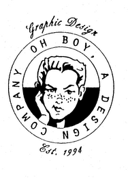 OH BOY, A DESIGN COMPANY GRAPHIC DESIGN EST. 1994 logo