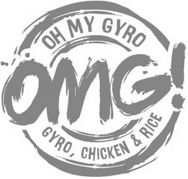 OH MY GYRO OMG! GYRO, CHICKEN & RICE logo