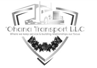 'OHANA TRANSPORT LLC WHERE WE KEEP SERVICE & BUILDING RELATIONSHIPS OUR FOCUS logo
