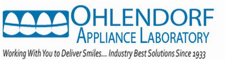 OHLENDORF APPLIANCE LABORATORY WORKING WITH YOU TO DELIVER SMILES... INDUSTRY BEST SOLUTIONS SINCE 1933 logo
