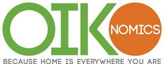 OIKONOMICS BECAUSE HOME IS EVERYWHERE YOU ARE logo