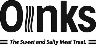 OINKS THE SWEET AND SALTY MEAT TREAT. logo