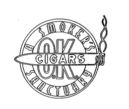 O.K. CIGARS A SMOKER'S SANCTUARY logo