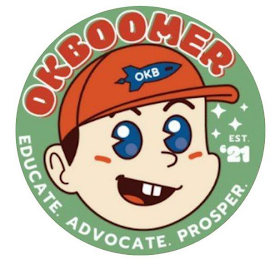 OKBOOMER OKB EST. '21 EDUCATE. ADVOCATE. PROSPER. logo