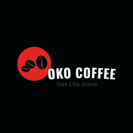 OKO COFFEE GET LIFE DONE logo