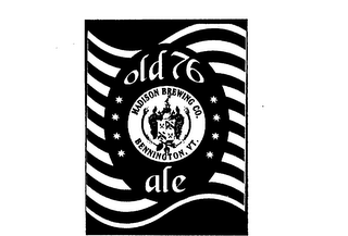 OLD 76 ALE MADISON BREWING CO. BENNINGTON, VT. logo