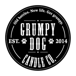 OLD BOTTLES. NEW LIFE. GET GRUMPY. GRUMPY DOG CANDLE CO. EST. 2014 logo