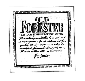 OLD FORESTER KENTUCKY STRAIGHT BOURBON WHISKY logo