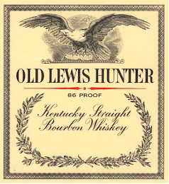 OLD LEWIS HUNTER 86 PROOF KENTUCKY STRAIGHT BOURBON WHISKEY logo