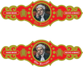 OLDE BARRISTER HAND MADE HECHO A MANO logo