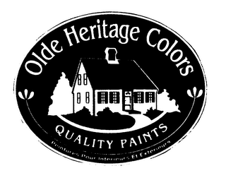 OLDE HERITAGE COLORS QUALITY PAINTS PEINTURES POUR INTERIEURS ET EXTERIEURS logo
