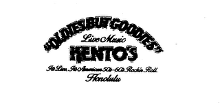 "OLDIES BUT GOODIES" LIVE MUSIC KENTO'S IT'S LIVE. IT'S AMERICAN 50'S-60'S ROCK'N ROLL. HONOLULU logo