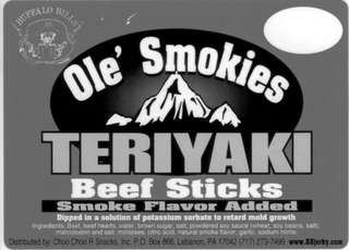 OLE' SMOKIES BEEF STICKS SMOKE FLAVOR ADDED logo
