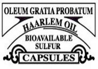 OLEUM GRATIA PROBATUM HAARLEM OIL BIOAVAILABLE SULFUR CAPSULES logo