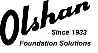 OLSHAN FOUNDATION SOLUTIONS SINCE 1933 logo
