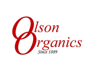 OLSON ORGANICS SINCE 1889 logo