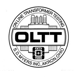 OLTT ON LINE TRANSFORMER TESTING S.D. MYERS INC., AKRON, OHIO FIFTY YEARS logo