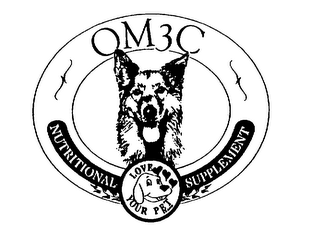 OM3C NUTRITIONAL SUPPLEMENT LOVE YOUR PET BRAND logo