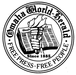 OMAHA WORLD-HERALD FREE PRESS-FREE PEOPLE SINCE 1885 logo