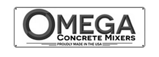 OMEGA CONCRETE MIXERS PROUDLY MADE IN THE USA logo