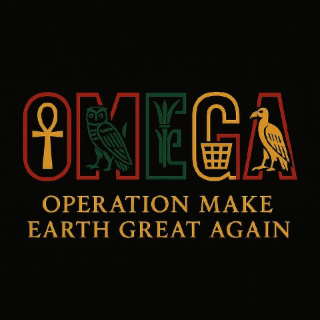 OMEGA OPERATION MAKE EARTH GREAT AGAIN logo