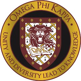 OMEGA PHI KAPPA UNITY AND DIVERSITY LEAD TO KNOWLEDGE logo