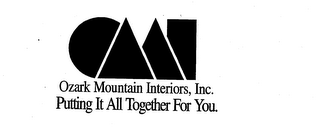OMI OZARK MOUNTAIN INTERIORS, INC. PUTTING IT ALL TOGETHER FOR YOU. logo