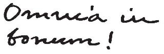 OMNIA IN BONUM! logo