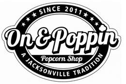 ON & POPPIN POPCORN SHOP logo