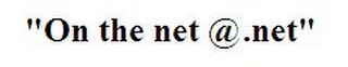 "ON THE NET @.NET" logo