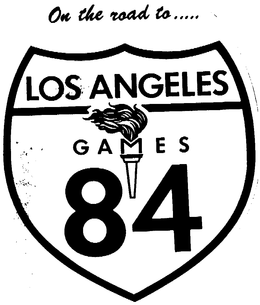 ON THE ROAD TO.....LOS ANGELES GAMES 84 logo