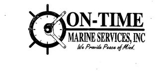 ON-TIME MARINE SERVICES, INC WE PROVIDE PEACE OF MIND. logo
