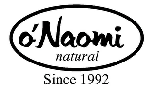 O'NAOMI NATURAL SINCE 1992 logo