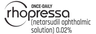 ONCE-DAILY RHOPRESSA (NETARSUDIL OPHTHALMIC SOLUTION) 0.02% logo
