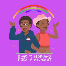 ONE AND - A- HALF LESBIANS PODCAST logo