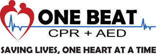 ONE BEAT CPR + AED SAVING LIVES, ONE HEART AT A TIME logo