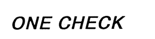 ONE CHECK logo