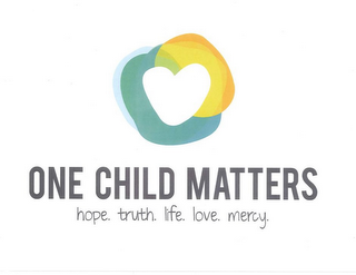 ONE CHILD MATTERS HOPE. TRUTH. LIFE. LOVE. MERCY. logo
