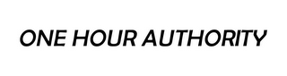 ONE HOUR AUTHORITY logo