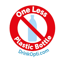 ONE LESS PLASTIC BOTTLE DRINKOPTI.COM logo