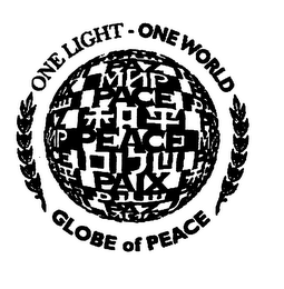 ONE LIGHT - ONE WORLD GLOBE OF PEACE logo