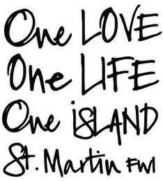 ONE LOVE ONE LIFE ONE ISLAND ST. MARTIN FWI logo