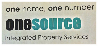 ONE NAME, ONE NUMBER ONE SOURCE INTEGRATED PROPERTY SERVICES logo