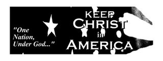 "ONE NATION, UNDER GOD..." KEEP CHRIST IN AMERICA logo
