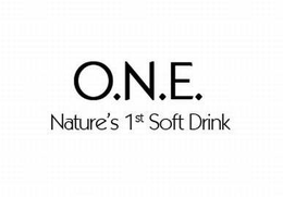 O.N.E. NATURE'S 1ST SOFT DRINK logo