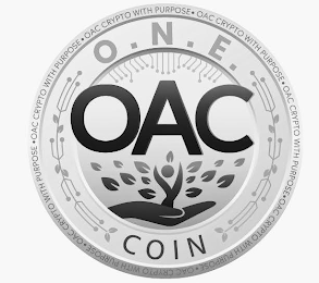 O.N.E. OAC COIN CRYPTO WITH PURPOSE logo