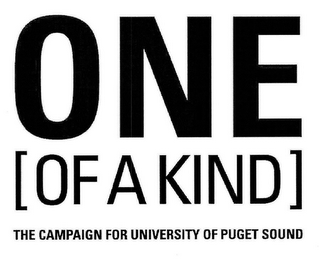 ONE OF A KIND THE CAMPAIGN FOR UNIVERSITY OF PUGET SOUND logo