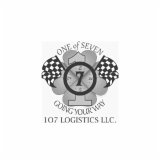 ONE OF SEVEN   GOING YOUR WAY    107 LOGISTICS LLC.    1 O 7   N S W E logo