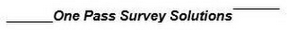 ONE PASS SURVEY SOLUTIONS logo