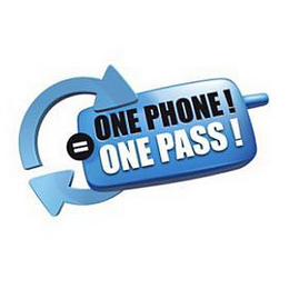 ONE PHONE ! = ONE PASS ! logo